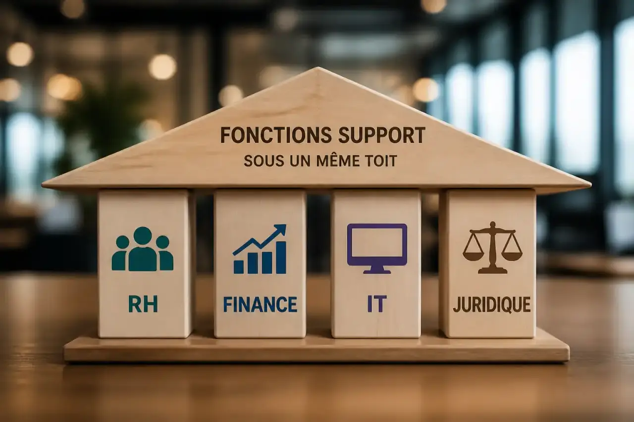 Fonctions support en entreprise : RH, finance, IT et juridique sous un même toit