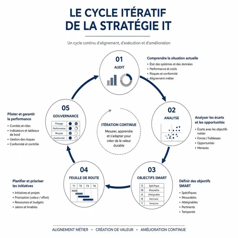 Cycle itératif de mise en œuvre d'une stratégie IT