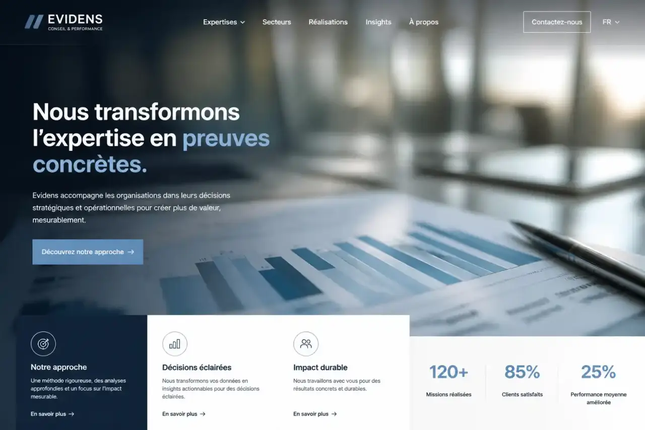 Créer un site web de cabinet de conseil qui transforme l’expertise en preuves concrètes